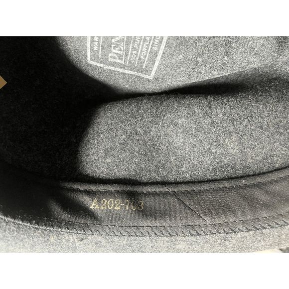 Pendleton 100% Virgin Wool Gray Grey Fedora Style XL 7 1/2 to 7 3/4 Hat X-Large - Picture 8 of 9